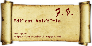 Fürst Valéria névjegykártya